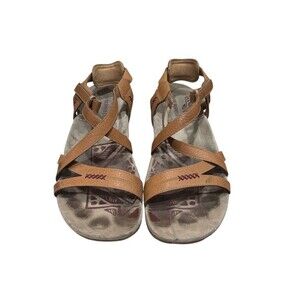 Merrell Sandspur Rose LTR Sandals Womens 10 Brown Sugar Pomegranate Leather Comf